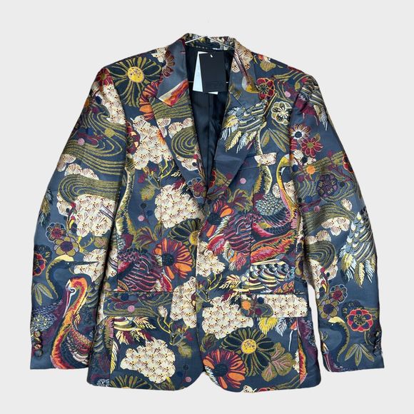 NWT ASOS EDITION Slim Suit 2-pc Jacket 38 Pants 31x30 Jacquard LIMITED EDITION - Picture 6 of 8